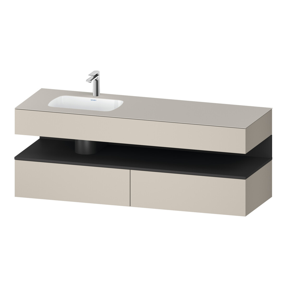 Duravit Ensemble meuble vasque encastré Qatego 160x50x60 cm, Kon-WTU, B, B l, gris m/ta m