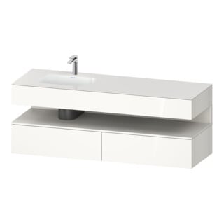 Duravit Ensemble meuble vasque encastré Qatego 160x50x60 cm, Kon-WTU, B, blanc mat/blanc brillant