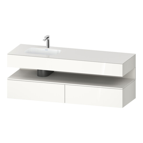 Duravit Ensemble meuble vasque encastré Qatego 160x50x60 cm, Kon-WTU, B, blanc mat/blanc brillant