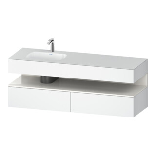 Duravit Ensemble meuble vasque encastré Qatego 160x50x60 cm, Kon-WTU, B g, blanc brillant/blanc mat