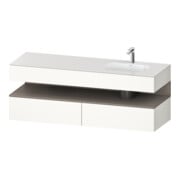 Duravit Ensemble meuble vasque encastré Qatego 160x50x60 cm, Kon-WTU, blanc brillant