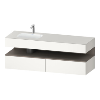Duravit Ensemble meuble vasque encastré Qatego 160x50x60 cm, Kon-WTU, blanc, brillant, mat/blanc mat