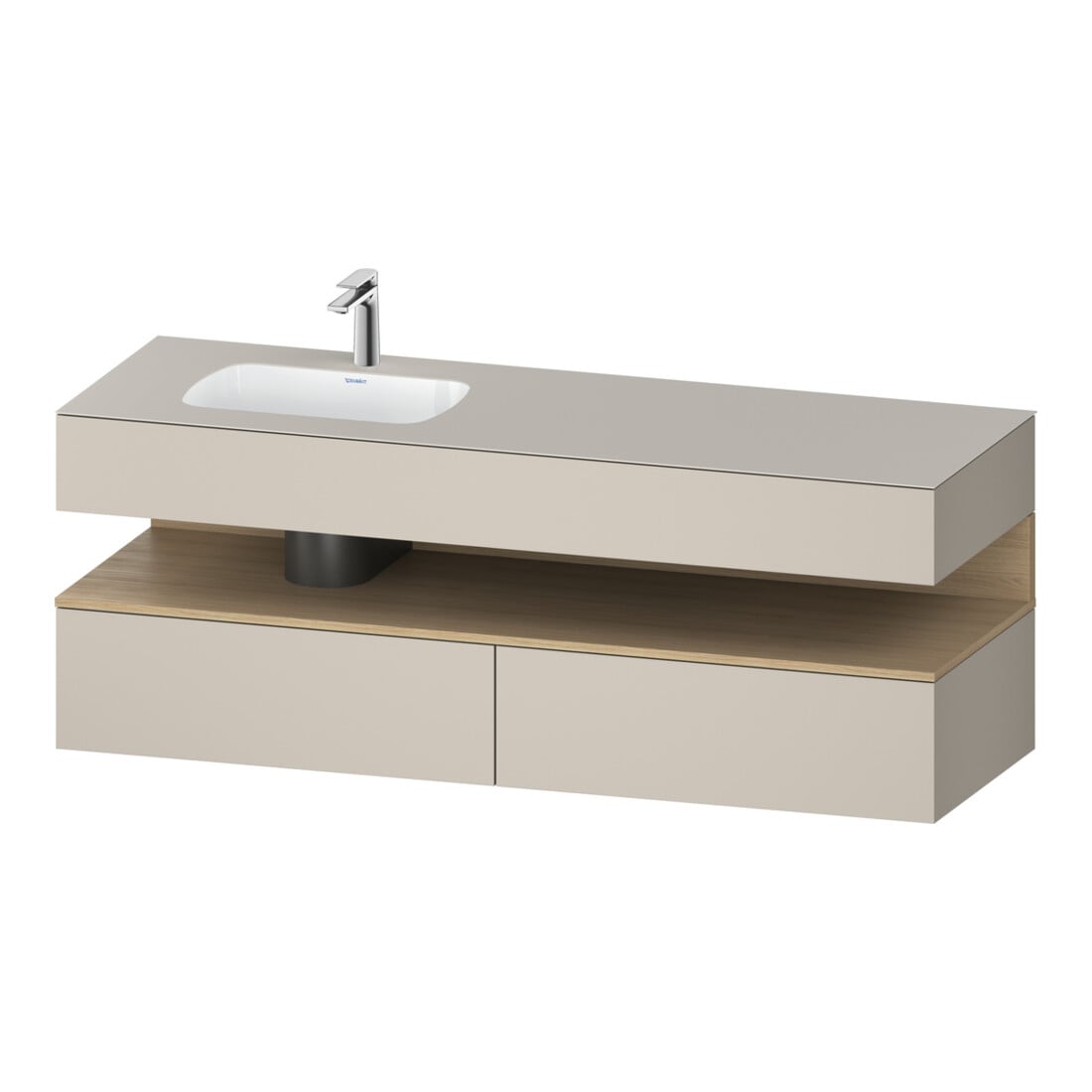 Duravit Ensemble meuble vasque encastré Qatego 160x50x60 cm, Kon-WTU, Blanc, E na/tau ma