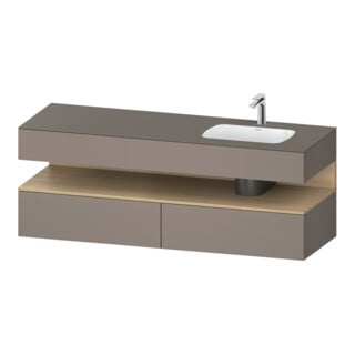 Duravit Ensemble meuble vasque encastré Qatego 160x50x60 cm, Kon-WTU, D rt, Ei nat/b ma
