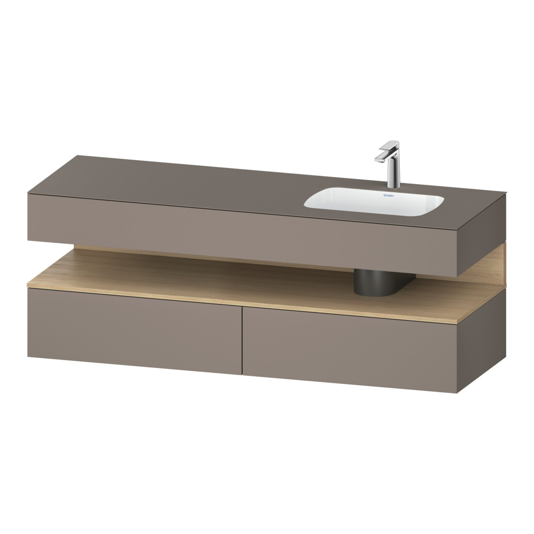 Duravit Ensemble meuble vasque encastré Qatego 160x50x60 cm, Kon-WTU, D rt, Ei nat/b ma
