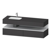 Duravit Ensemble meuble vasque encastré Qatego 160x50x60 cm, Kon-WTU, G à gauche, blanc avec Grap ma