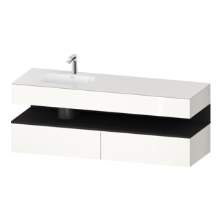Duravit Ensemble meuble vasque encastré Qatego 160x50x60 cm, Kon-WTU, gris/blanc brillant