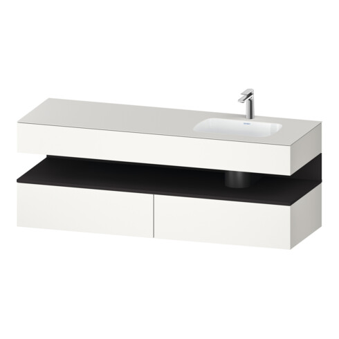 Duravit Ensemble meuble vasque encastré Qatego 160x50x60 cm, Kon-WTU, gris m/blanc m
