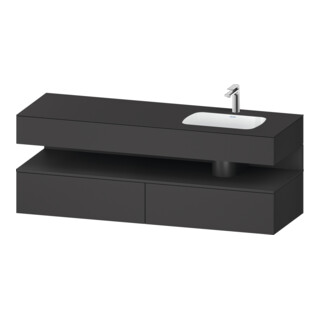 Duravit Ensemble meuble vasque encastré Qatego 160x50x60cm, Kon-WTU, B, B droite, graph ma