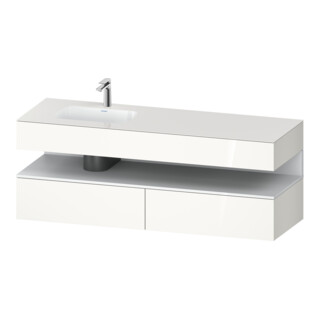 Duravit Ensemble meuble vasque encastré Qatego 160x50x60cm, Kon-WTU, B, B l, blanc mat/blanc brillant