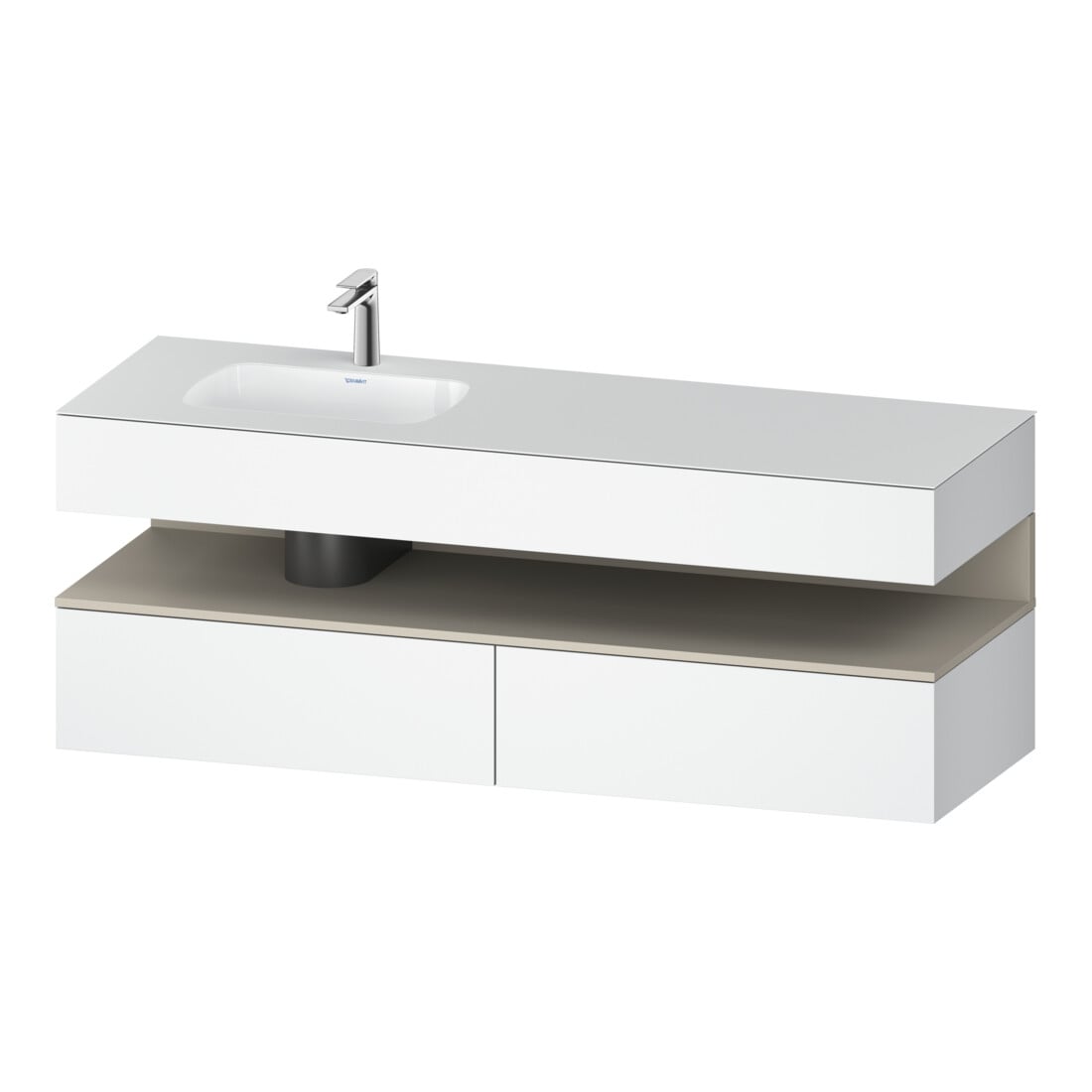 Duravit Ensemble meuble vasque encastré Qatego 160x50x60cm, Kon-WTU, B, B l, T m/blanc mat