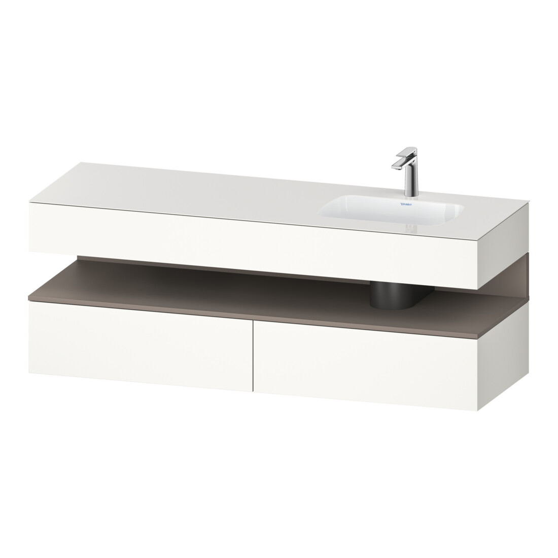 Duravit Ensemble meuble vasque encastré Qatego 160x50x60cm, Kon-WTU, B, B r, ba m/blc g