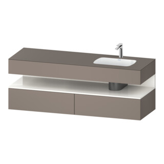 Duravit Ensemble meuble vasque encastré Qatego 160x50x60cm, Kon-WTU, B, B r, blanc hg/b ma
