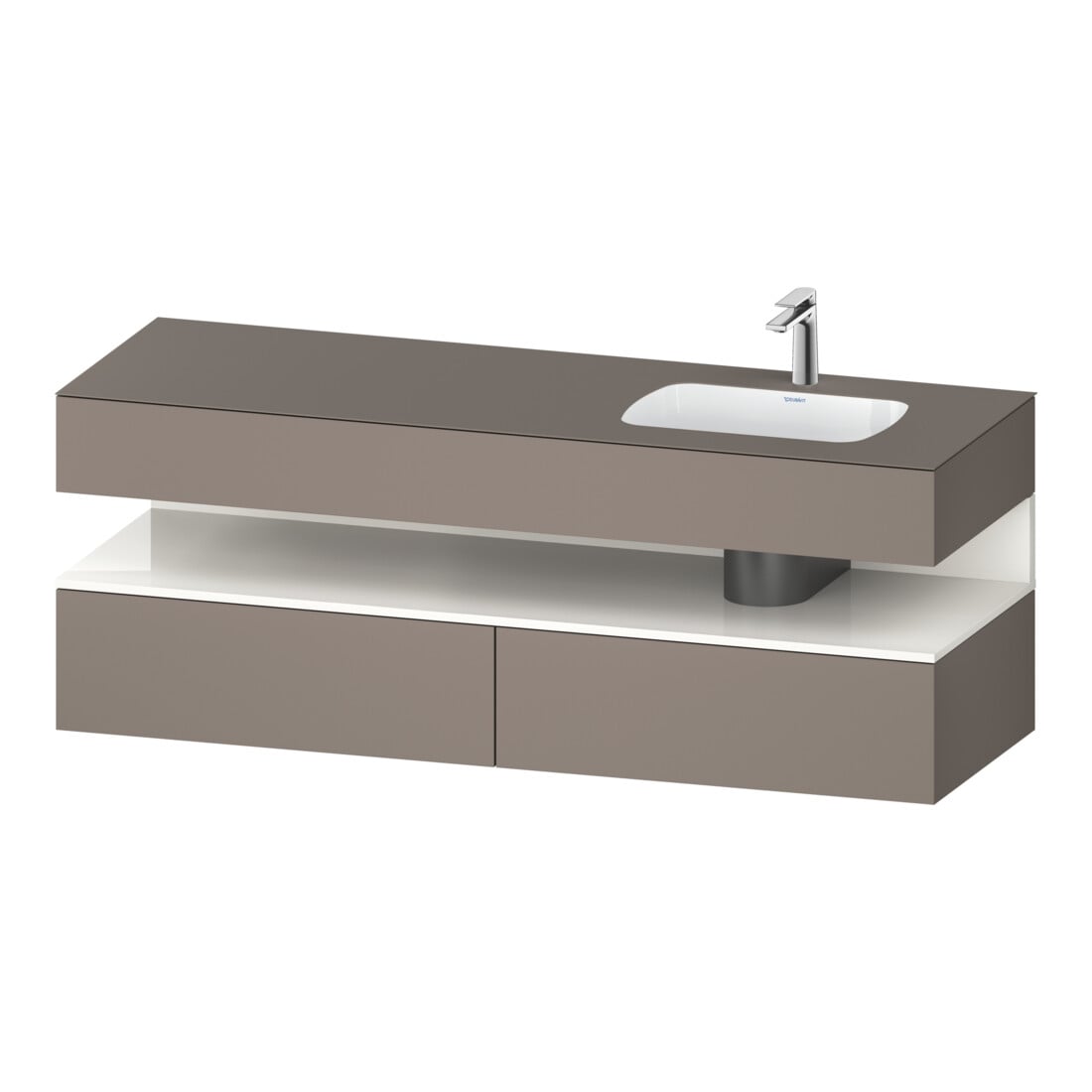 Duravit Ensemble meuble vasque encastré Qatego 160x50x60cm, Kon-WTU, B, B r, blanc hg/b ma