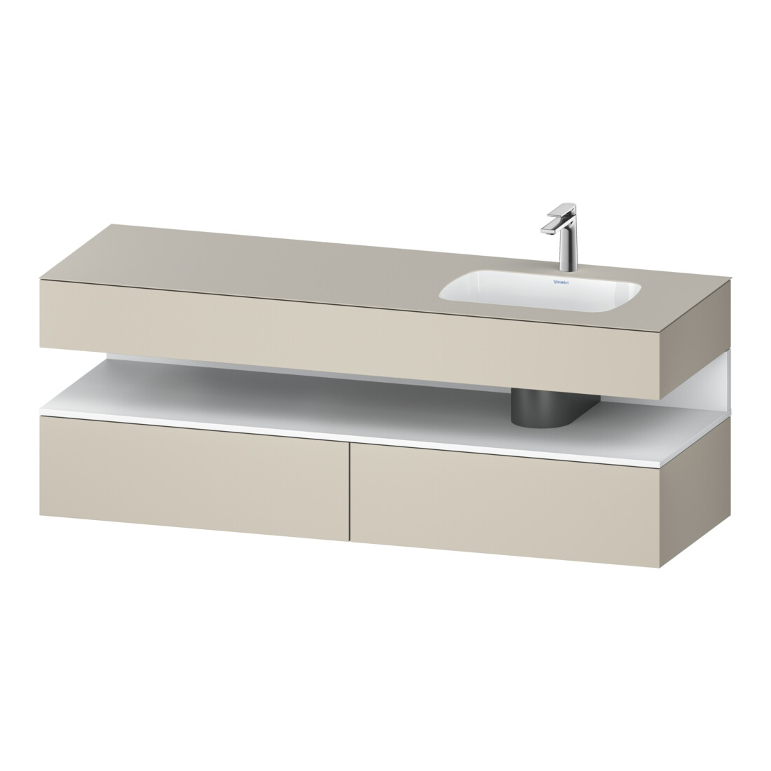 Duravit Ensemble meuble vasque encastré Qatego 160x50x60cm, Kon-WTU, B, B r, blanc m/ta m