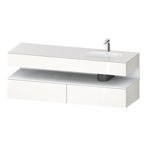 Duravit Ensemble meuble vasque encastré Qatego 160x50x60cm, Kon-WTU, B, B r, blanc mat/blanc brillant