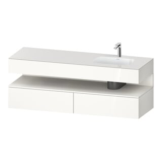 Duravit Ensemble meuble vasque encastré Qatego 160x50x60cm, Kon-WTU, B, B r, blanc mat/blanc brillant