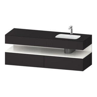 Duravit Ensemble meuble vasque encastré Qatego 160x50x60cm, Kon-WTU, B, B r, w g/Gris m