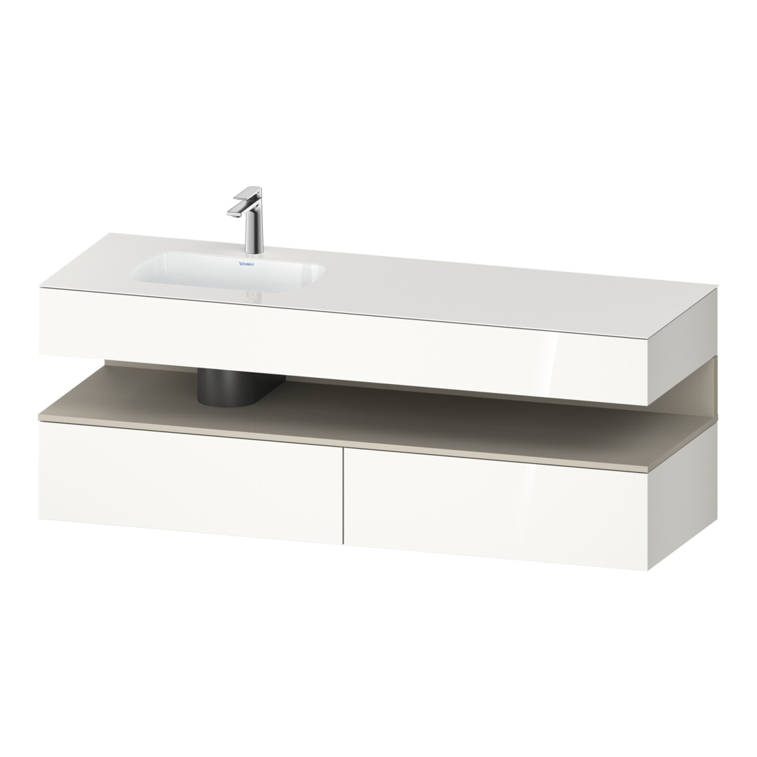 Duravit Ensemble meuble vasque encastré Qatego 160x50x60cm, Kon-WTU, B l, P m/blc hgl