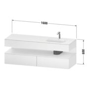 Duravit Ensemble meuble vasque encastré Qatego 160x50x60cm, Kon-WTU, B r, T m/blanc mat-3