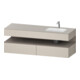 Duravit Ensemble meuble vasque encastré Qatego 160x50x60cm, Kon-WTU, blanc, avec miroir/taupe-1