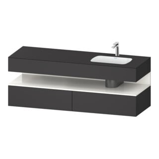 Duravit Ensemble meuble vasque encastré Qatego 160x50x60cm, Kon-WTU, blanc, gris mat