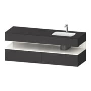 Duravit Ensemble meuble vasque encastré Qatego 160x50x60cm, Kon-WTU, blanc, gris mat