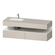 Duravit Ensemble meuble vasque encastré Qatego 160x50x60cm, Kon-WTU, blanc, gris/taupe