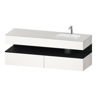 Duravit Ensemble meuble vasque encastré Qatego 160x50x60cm, Kon-WTU, blanc mat