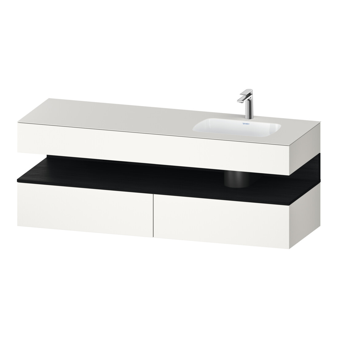 Duravit Ensemble meuble vasque encastré Qatego 160x50x60cm, Kon-WTU, blanc mat
