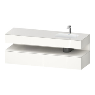 Duravit Ensemble meuble vasque encastré Qatego 160x50x60cm, Kon-WTU, blanc mat/blanc brillant