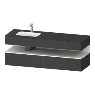 Duravit Ensemble meuble vasque encastré Qatego 160x50x60cm, Kon-WTU, blanc, mat/Gr ma