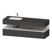 Duravit Ensemble meuble vasque encastré Qatego 160x50x60cm, Kon-WTU, blanc, mat/Gr ma