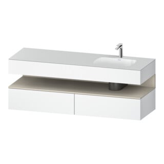 Duravit Ensemble meuble vasque encastré Qatego 160x50x60cm, Kon-WTU, blanc mat/gris