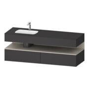 Duravit Ensemble meuble vasque encastré Qatego 160x50x60cm, Kon-WTU, Blanc, Taupe/Graphite mat