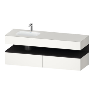 Duravit Ensemble meuble vasque encastré Qatego 160x50x60cm, Kon-WTU, gris m/blanc m