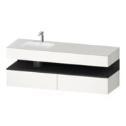 Duravit Ensemble meuble vasque encastré Qatego 160x50x60cm, Kon-WTU, gris/mat blanc