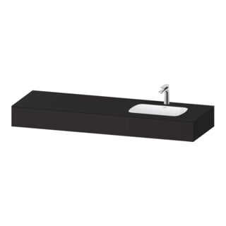 Duravit Ensemble meuble vasque encastré Qatego 160x55x17 cm, gris, 1 tiroir, avec miroir