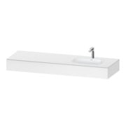 Duravit Ensemble meuble vasque encastré Qatego 160x55x17cm, avec K, 1 tiroir, avec miroir, blanc mat