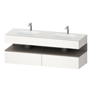 Duravit Ensemble meuble vasque encastré Qatego 160x55x60 cm, Kon-WTU, B, blanc mat/bois mat