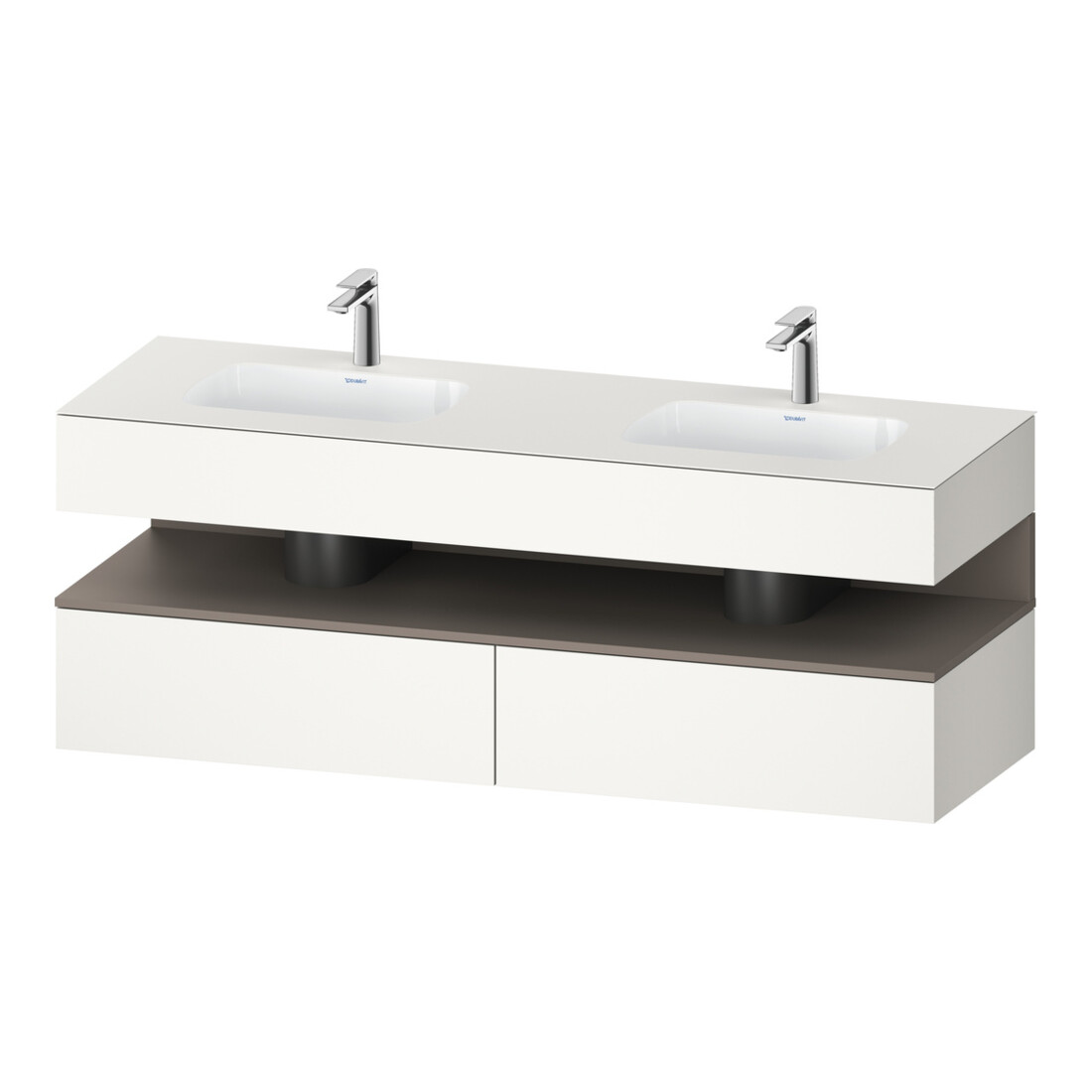 Duravit Ensemble meuble vasque encastré Qatego 160x55x60 cm, Kon-WTU, B, blanc mat/bois mat