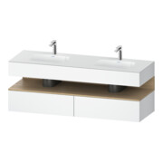 Duravit Ensemble meuble vasque encastré Qatego 160x55x60cm, Kon-WTU, B, chêne naturel/blanc mat