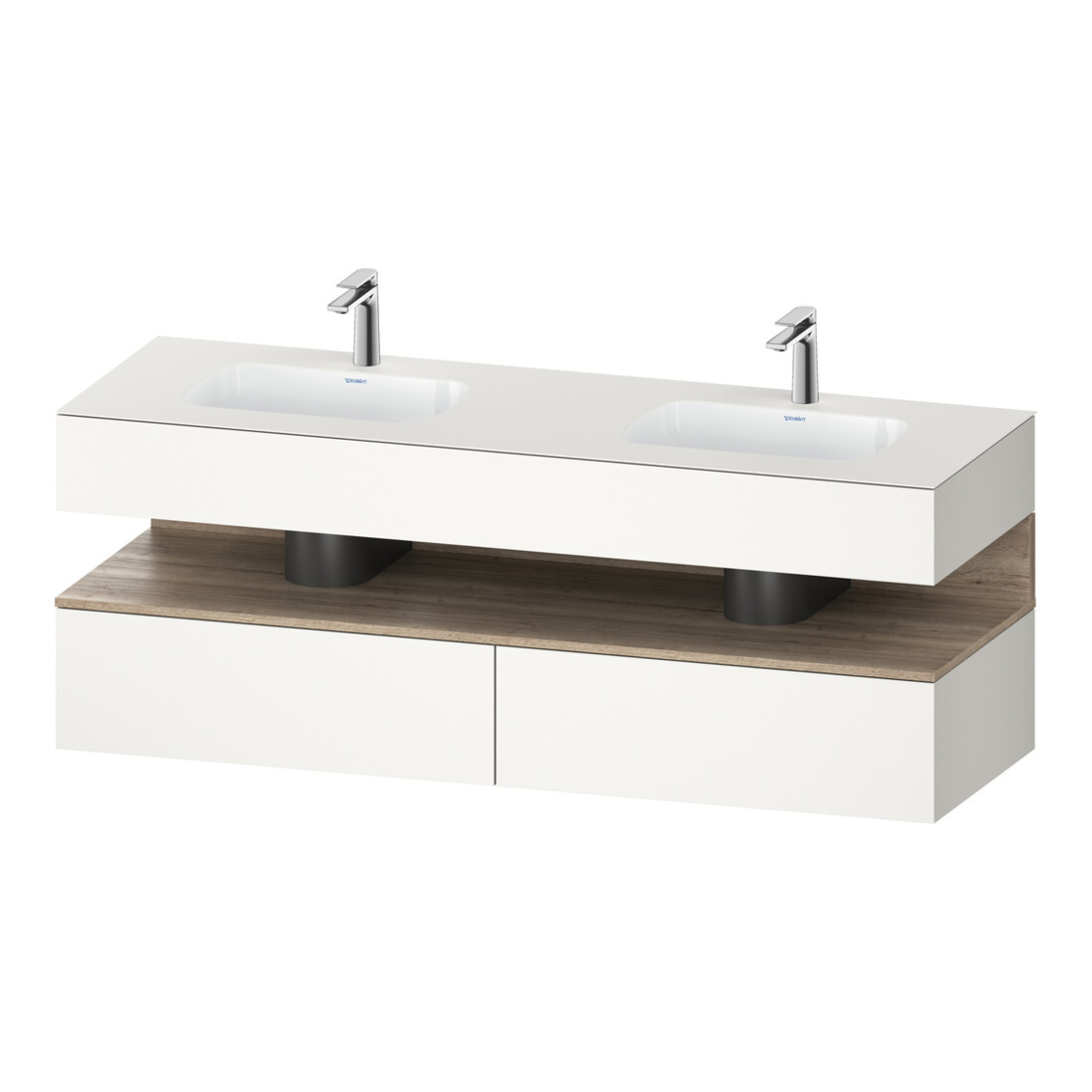 Duravit Ensemble meuble vasque encastré Qatego 160x55x60cm, Kon-WTU, Marbre blanc/mat