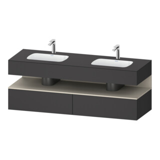 Duravit Ensemble meuble vasque encastré Qatego 160x55x60cm, Kon-WTU, T mat/Graphite ma
