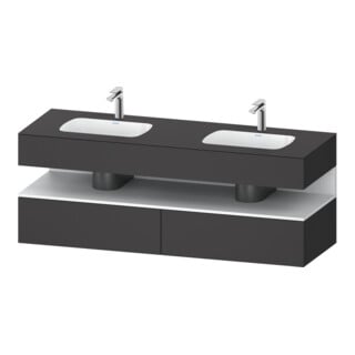 Duravit Ensemble meuble vasque encastré Qatego 160x55x60cm, sous-meuble console, blanc m/Grap ma