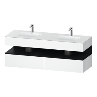 Duravit Ensemble meuble vasque encastré Qatego 160x55x60cm, sous-vasque console, blanc mat