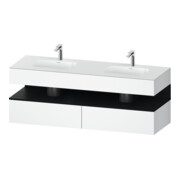 Duravit Ensemble meuble vasque encastré Qatego 160x55x60cm, sous-vasque console, blanc mat