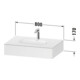 Duravit Ensemble meuble vasque encastré Qatego 80x55x17cm, chêne, 1 découpe, avec plan-3