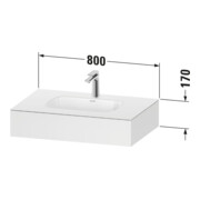 Duravit Ensemble meuble vasque encastré Qatego 80x55x17cm, chêne, 1 découpe, avec plan-3