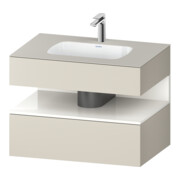 Duravit Ensemble meuble vasque encastré Qatego 80x55x60 cm, blanc taupe mat, console sous-vasque